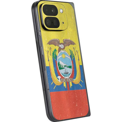 Ecuador Flag Distressed Google Pixel 9 Pro Fold Skin